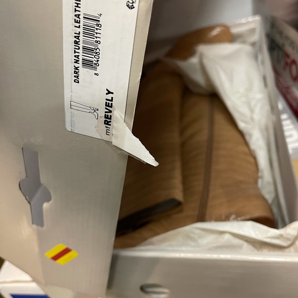 BNIB Marc Fisher Revely Boots Dark Natural Leather - Picture 12 of 14